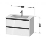 DURAVIT - Ketho.2 Umyvadlová skříňka 55x81x48 cm, 2 zásuvky, lesklá bílá K25263022220000