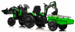 Mamido Dětský elektrický traktor bagr s přívěsem Strong RC EVA kola 12V10Ah zelený