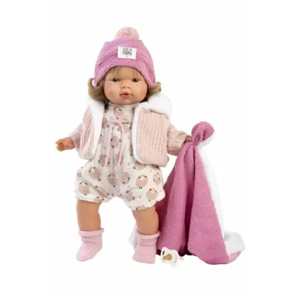 Llorens 38572 LOLA - realistická panenka se zvuky a měkkým látkovým tělem - 38 cm
