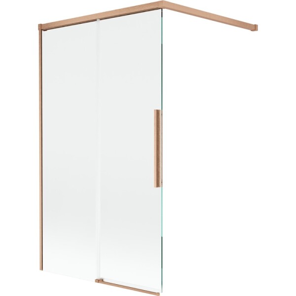 MEXEN/S - Rox vanová zástěna 2-křídlová posuvná 100 x 150, transparent, měď kartáčovaná 8C9-100-003-65-00