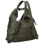 Stylový dámský koženkový kabelko-batoh Dexy, tmavě zelený