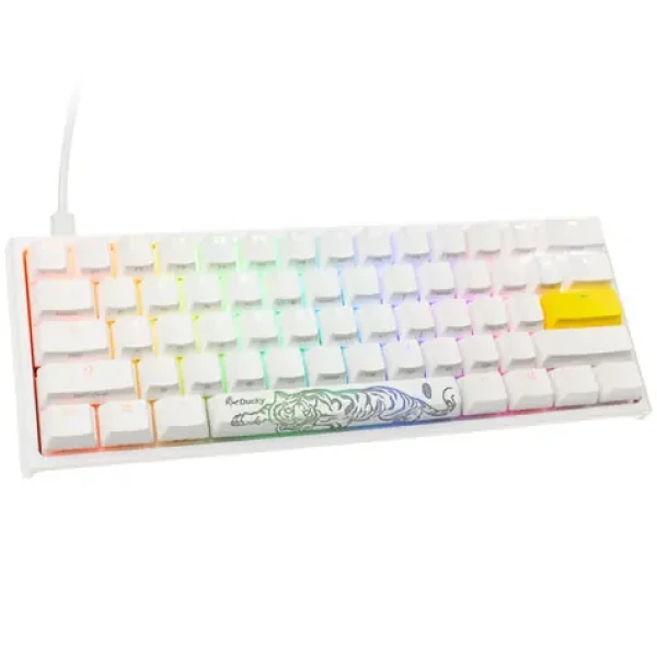 Ducky One 2 Pro Mini Cherry MX-Silent-Red bílá / herní klávesnice / podsvícená / drátová USB-C / US (DKON2061ST-SUSPDWWT2)