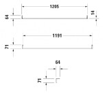 DURAVIT - Příslušenství Držák ručníku, délka 121 cm, chrom 0030341000