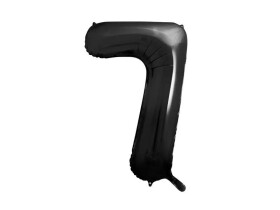 PartyDeco foliový balónek černý číslo 7 (86 cm)