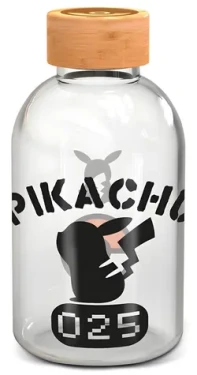 STOR Skleněná láhev Pokémon 620 ml / Láhev na pití / Borosilikátové sklo / Šroubovatelný uzávěr (ST458EPM)