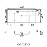 CERANO - Umyvadlo keramické Novo - nábytkové - bílá lesklá - 101x46,5 CER-665968