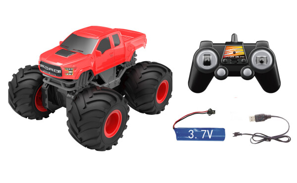 🌟 Ford F-150 Raptor Monster Truck plavací červený RC na dálkové ovládání 20 cm