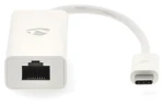 Nedis CCGB64950WT02 bílá / Síťový adaptér / USB-C / RJ45 / USB 3.2 Gen 1 / 1000 Mbps / 0,20 m (CCGB64950WT02)