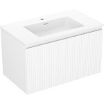 MEXEN/S - Rivel koupelnová skříňka 80 cm s umyvadlem Otis, 1 šuplík, reliéf , bílá mat 91A20-08047-1-BF01-W18M01