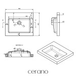 CERANO - Umyvadlo z litého mramoru Ovo - s přepadem - bílá lesklá - 55,5x46,5 CER-670780