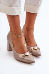 Lodičky s perlami a podpatkem ze kůže Zazoo 2453/OS 37