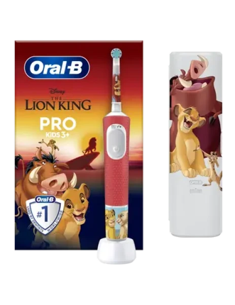 Oral-B Vitality Pro Kids Lion King / Elektrický dětský zubní kartáček / oscilační / cestovní pouzdro / od 3 let (Vitality Pro Lion King)