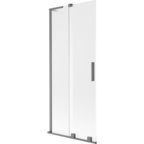 MEXEN/S - Velar L dvoukřídlá posuvná vanová zástěna 80 x 150, dekor, grafit metal 896-080-003-31-95