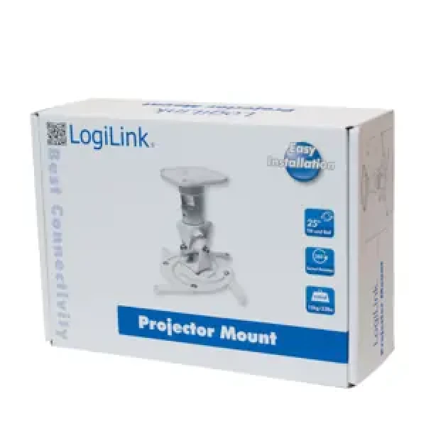 LogiLink BP0003 bílá / Stropní držák projektoru / do 15 kg / náklon 0-25° / otočení 360° (BP0003)
