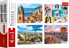 Trefl - Puzzle - Amalfi, Psí portréty, Blony nad Kapadokií a Park Güell