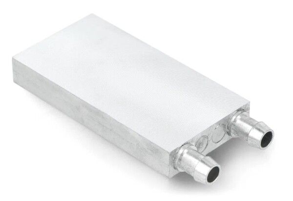 Vodní chladicí blok (water cooling plate) – 40 × 80 × 12 mm