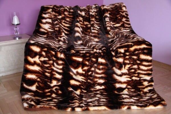 Domtextilu Deka hnědo béžové barvy vzor tygr Šířka: 160 cm | Délka: 210 cm Šířka: 160 cm | Délka: 210 cm