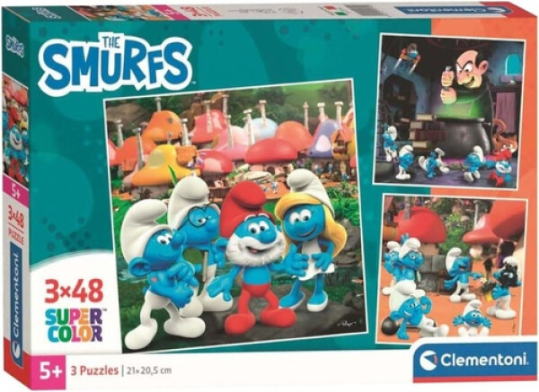 Puzzle Šmoulové 3x48 dílků