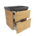 Koupelnová skříňka s umyvadlem SAT Fusion 57,5x53x45 cm dub medový mat SATFUSION260DMBKM SATFUSION260DMBKM