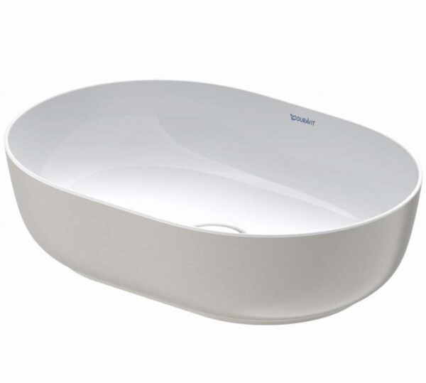 DURAVIT - Luv Umyvadlo na desku, 50x35 cm, bez přepadu, WonderGliss, bílá/matná šedá 03795023001