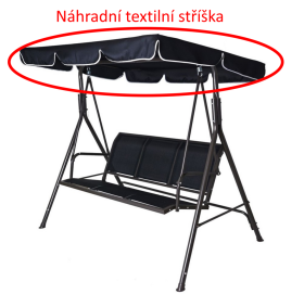 ROJA stříška k houp. CONFORT černá