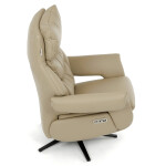 Relaxační křeslo, elektrické zabudované ovládání, krémová, kůže,TV-B3980 CRM3
