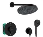 HANSGROHE - Sprchový set s termostatem pod omítku, s tělesem, průměr 26 cm, 3 proudy, matná černá SANI21HHH402