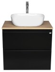 AQUALINE - ALTAIR skříňka s deskou 68 cm, černá mat/dub emporio AI670-01