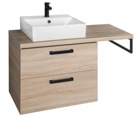 AQUALINE - VEGA sestava koupelnového nábytku, š. 125 cm, dub platin VG883-02