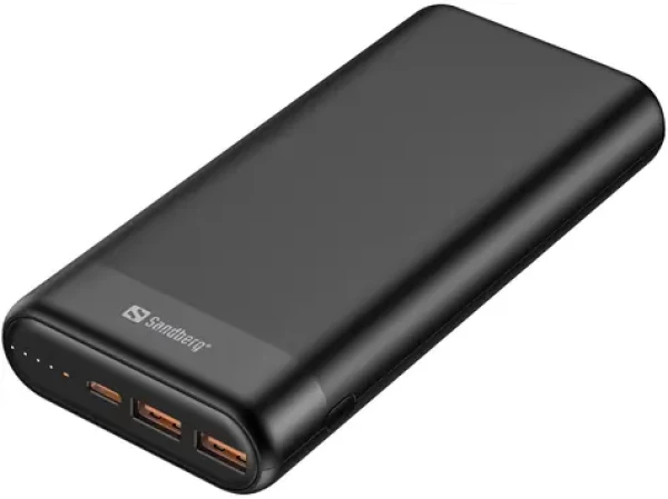 Sandberg Powerbank PD65W QC 20000mAh černá / max, 20V / max. 3.25A / 1x USB-C / 2x USB-A / 65W (420-62)
