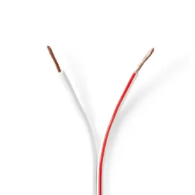 Nedis Repro kabel 2x 1.50 mm2 bílá / CCA / 100.0 m / Kulatý / PVC (CAGW1500WT1000)