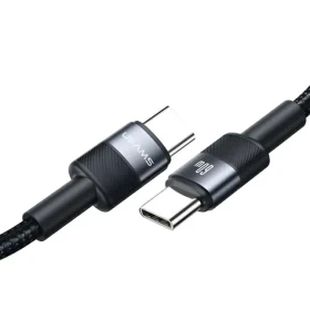 USAMS SJ724 šedá / Datový kabel / USB-C - USB-C / 60W / 1,2 m (SJ724USBSG01)
