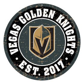 Mustang Cedule Vegas Golden Knights NHL 22" Round Distressed Logo