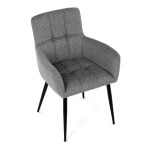 Židle jídelní, světle šedá látka, černý kov