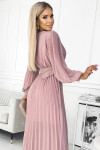 Plisované šaty 414-2 KLARA starorůžové - Numoco UNI