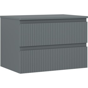 MEXEN/S - Rivel koupelnová skříňka pod umyvadlo 70 cm s deskou, 2 zásuvky, reliéf , grafit mat 91A20-07047-2-BFFC66