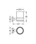 GROHE - Essentials Cube Sklenička s držákem, chrom 40755001
