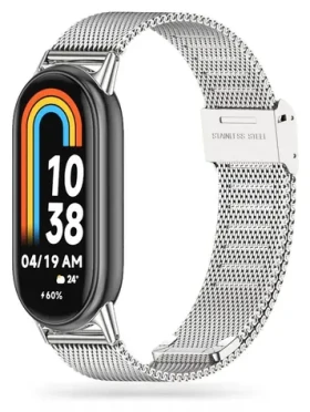 Tech-Protect MilaneseBand stříbrná / Řemínek milánský tah / Xiaomi Smart Band 8, 8 NFC