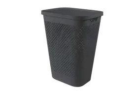 Curver Pure tmavě šedý / Koš na prádlo s víkem / 55 l / Recyklovaný plast (263505)