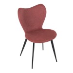 Židle jídelní, červená látka, černá kovová podnož