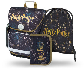 Školní aktovkový 3-dílný set BAAGL Ergo - Harry Potter Pobertův plánek (aktovka, penál, sáček) 19 l