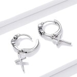 Stříbrné náušnice symbol Nekonečno a Kříž, stříbro 925/1000, Stříbrná