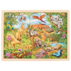 Puzzle Australská zvířata 96 dílků dřevěné