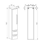 Mereo Bino, koupelnová skříňka vysoká 163 cm, levá, dub Arlington CN627N