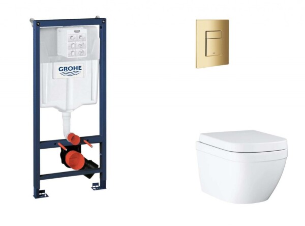 GROHE - Rapid SL Set předstěnové instalace, klozetu, sedátka SoftClose a tlačítka Skate Cosmopolitan, Triple Vortex, Cool Sunrise SANI11BB4127