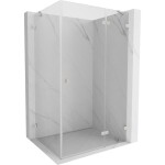 MEXEN/S - Lunar sprchový kout dveře křídlové pravá 70 x 80, transparent, nikl kartáčovaný 834-070-080-97-00-P