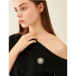 Brož s perlou a Swarovski krystaly Claudia, Bílá/čirá