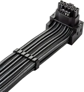 CableMod C-Series Pro carbon / PCIe napájecí kabel / 90° / 16-pin na 4x 8-pin / Varianta A (CM-PCSR-16P4-RAN60KC-5PK-R-SS)