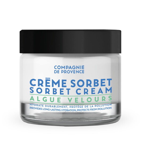 COMPAGNIE DE PROVENCE Hydratační pleťový krém Sorbet Seaweed 50 ml, modrá barva, sklo, plast