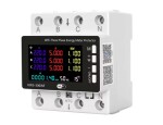 Třífázový WiFi elektroměr TUYA 80A s relé a LCD displejem - montáž na DIN lištu